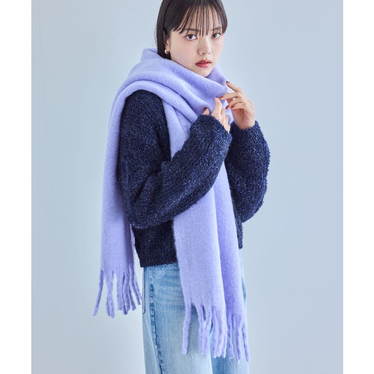 【リサイクルポリ】ふわふわ太フリンジマフラー | VIS  | 詳細画像10 