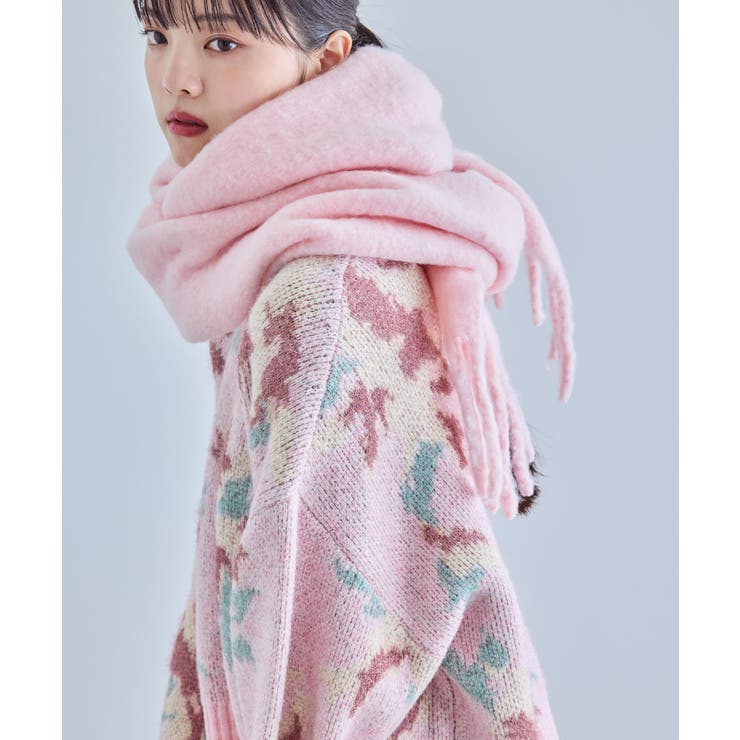 【リサイクルポリ】ふわふわ太フリンジマフラー | VIS  | 詳細画像12 