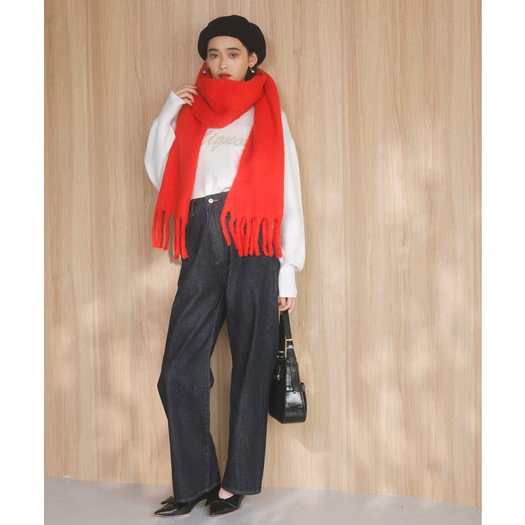 【リサイクルポリ】ふわふわ太フリンジマフラー | VIS  | 詳細画像2 