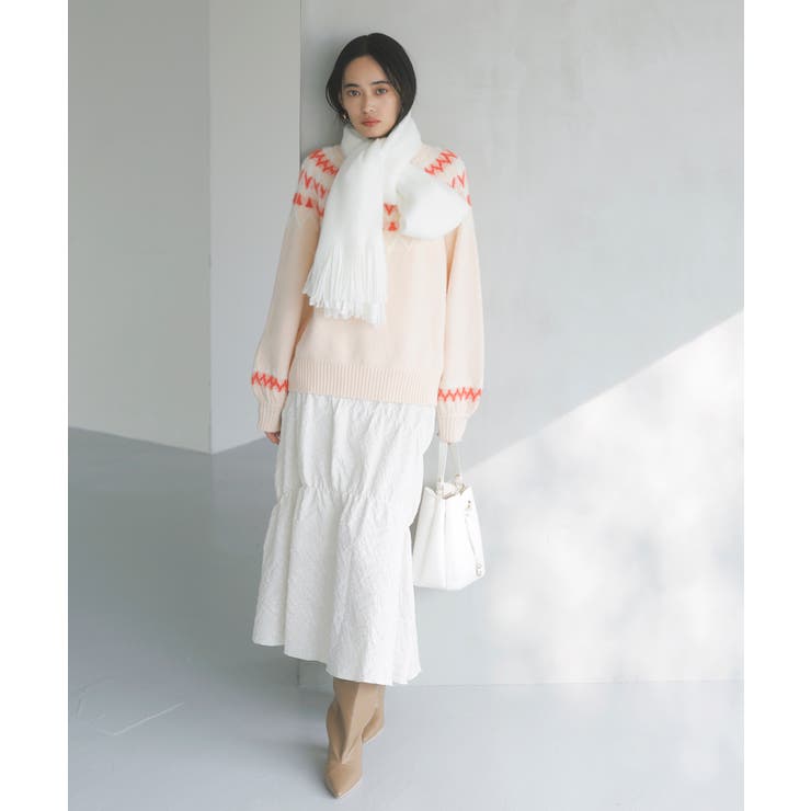 【リサイクルポリ】ふわふわ太フリンジマフラー | VIS  | 詳細画像3 