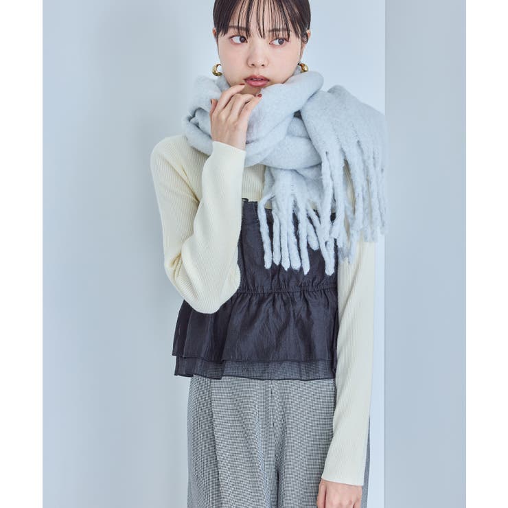 【リサイクルポリ】ふわふわ太フリンジマフラー | VIS  | 詳細画像6 