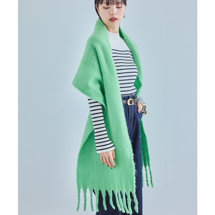 【リサイクルポリ】ふわふわ太フリンジマフラー | VIS  | 詳細画像8 