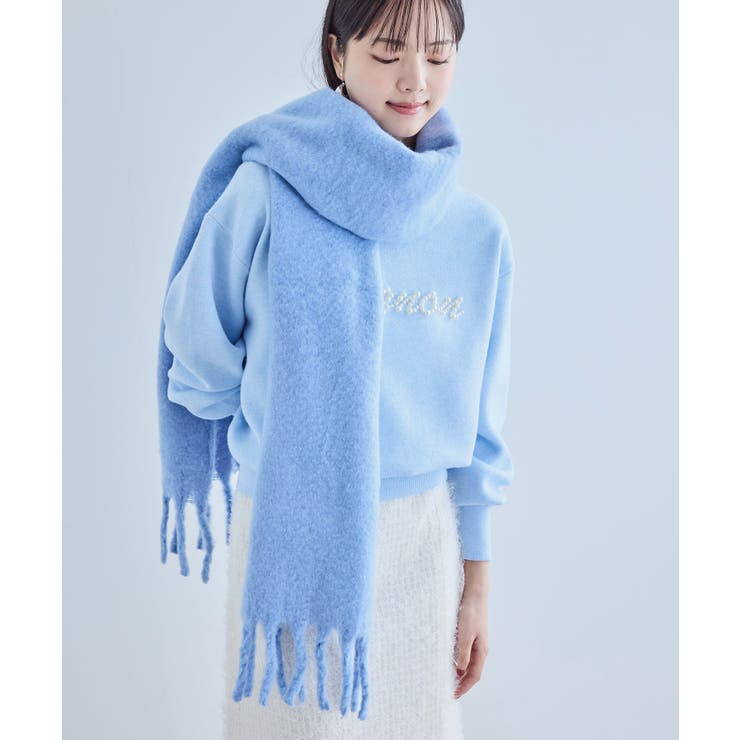 【リサイクルポリ】ふわふわ太フリンジマフラー | VIS  | 詳細画像9 