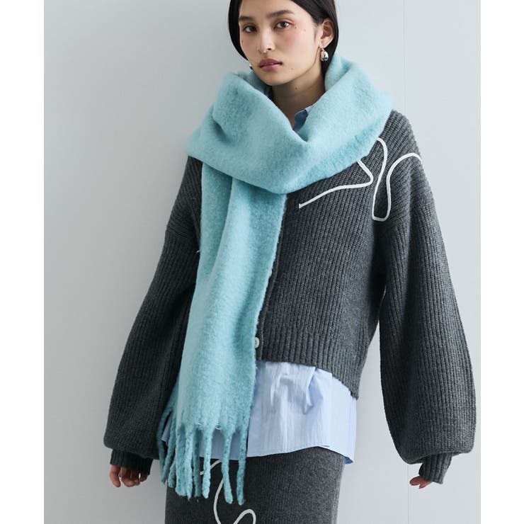 ターコイズ(49) | 【リサイクルポリ】ふわふわ太フリンジマフラー | VIS 