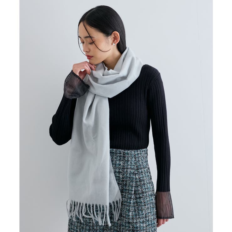 ライトグレー(08) | 【リサイクルポリ】なめらかタッチ無地マフラー | VIS 