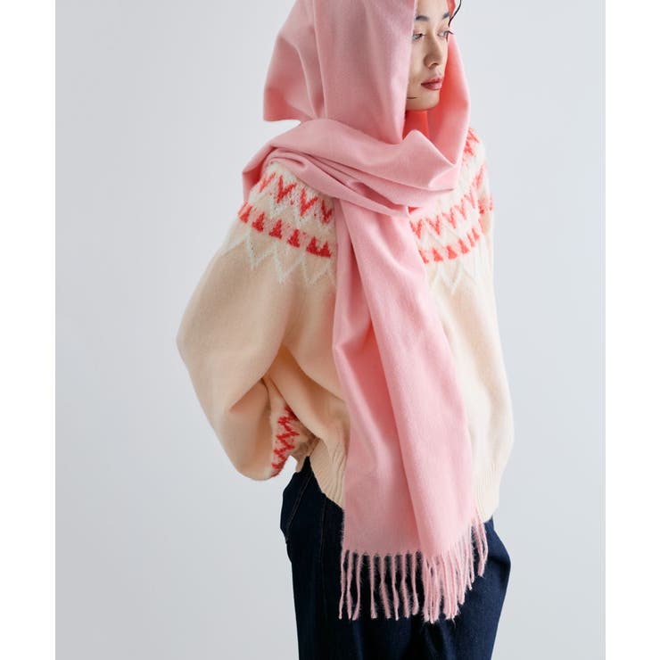 ピンク系(65) | 【リサイクルポリ】なめらかタッチ無地マフラー | VIS 