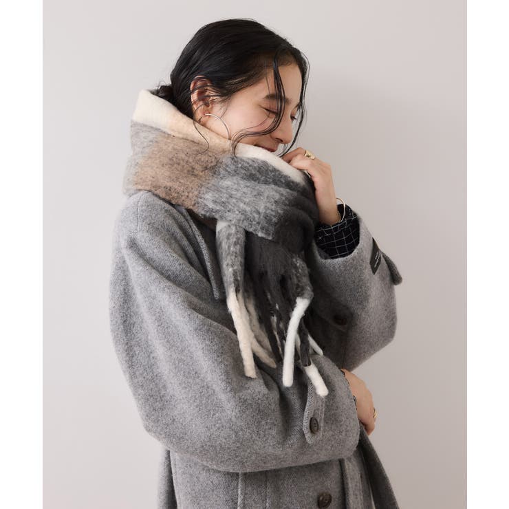 ふわふわフリンジチェックマフラー/静電気防止 | VIS  | 詳細画像12 