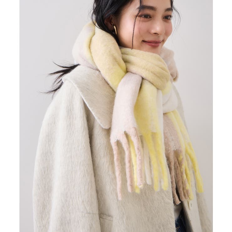 ふわふわフリンジチェックマフラー/静電気防止 | VIS  | 詳細画像14 