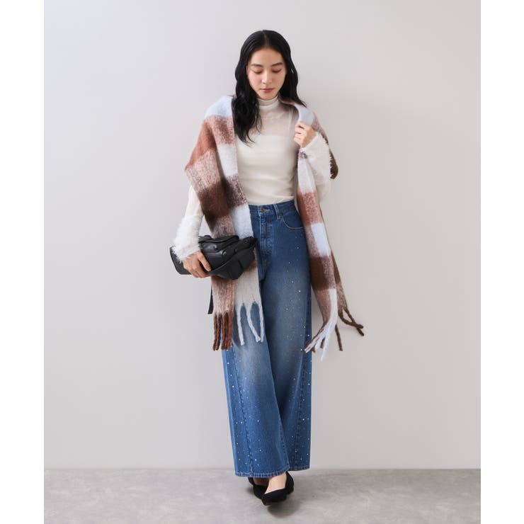 ふわふわフリンジチェックマフラー/静電気防止 | VIS  | 詳細画像9 