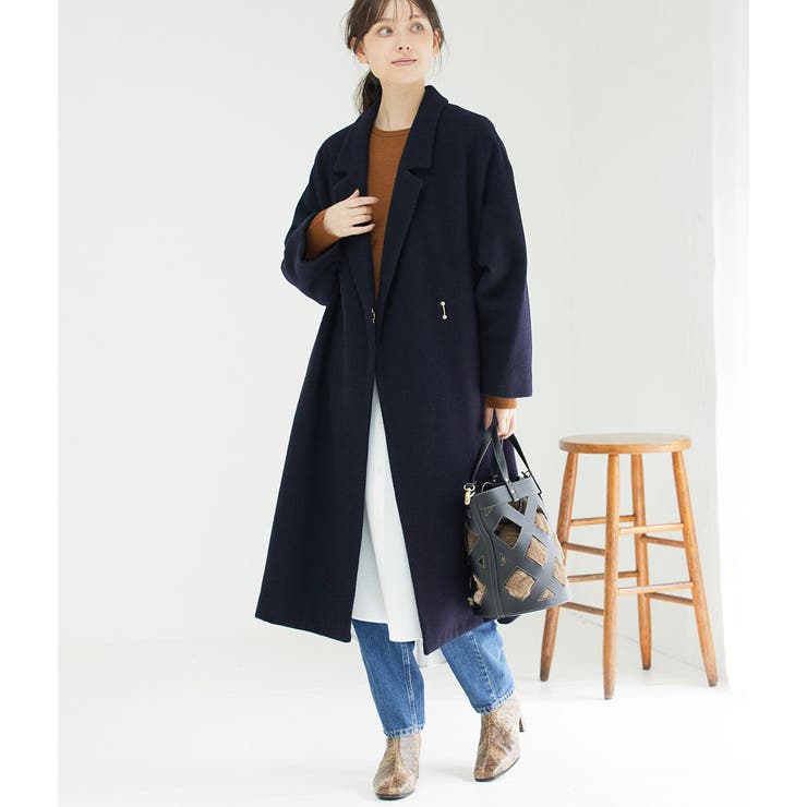 WEB限定カラー：グレー系】ソフトモッサオーバーコート[品番  