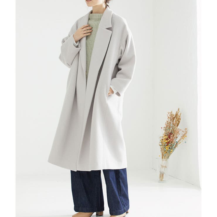 WEB限定カラー：グレー系】ソフトモッサオーバーコート[品番