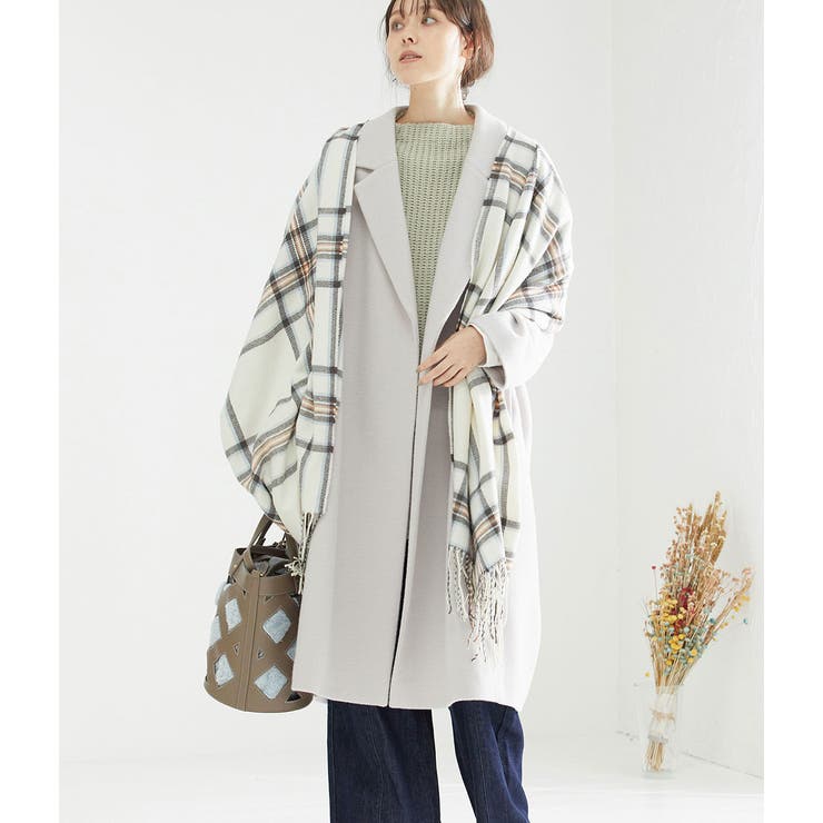 WEB限定カラー：グレー系】ソフトモッサオーバーコート[品番  