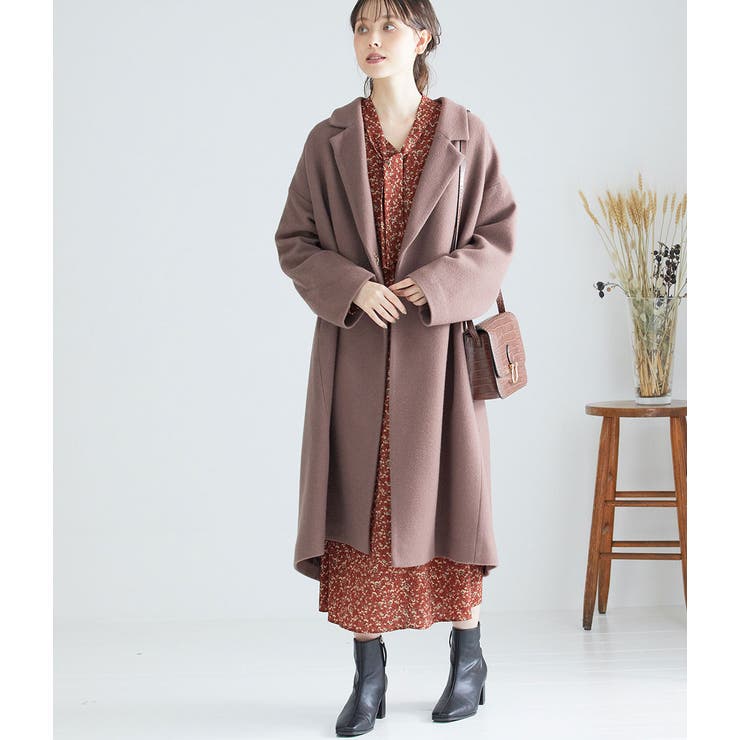 WEB限定カラー：グレー系】ソフトモッサオーバーコート[品番  