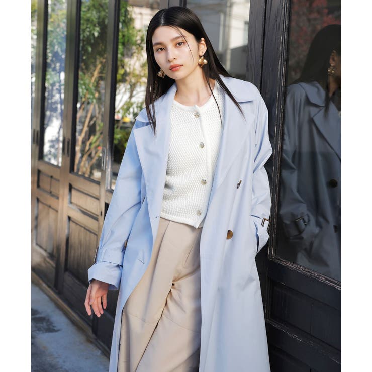 【定番人気】【撥水/UVケア】後ろタックトレンチコート スプリングコート | VIS  | 詳細画像16 