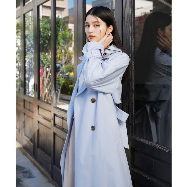 【定番人気】【撥水/UVケア】後ろタックトレンチコート スプリングコート | VIS  | 詳細画像17 