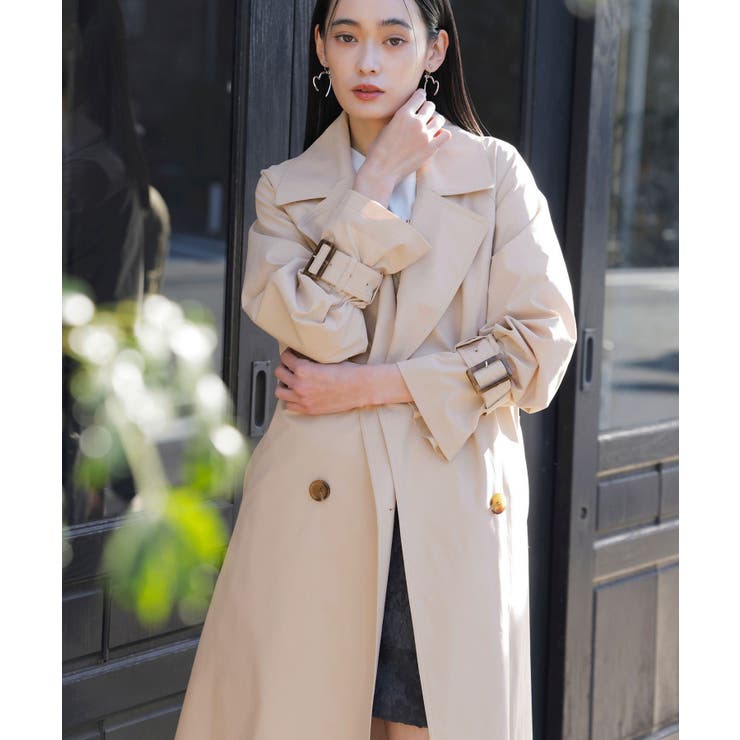 【定番人気】【撥水/UVケア】後ろタックトレンチコート スプリングコート | VIS  | 詳細画像23 