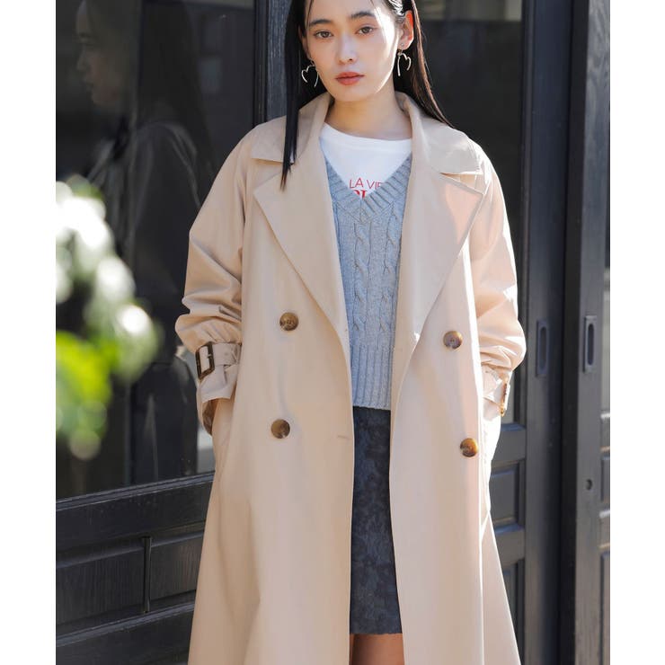 【定番人気】【撥水/UVケア】後ろタックトレンチコート スプリングコート | VIS  | 詳細画像24 