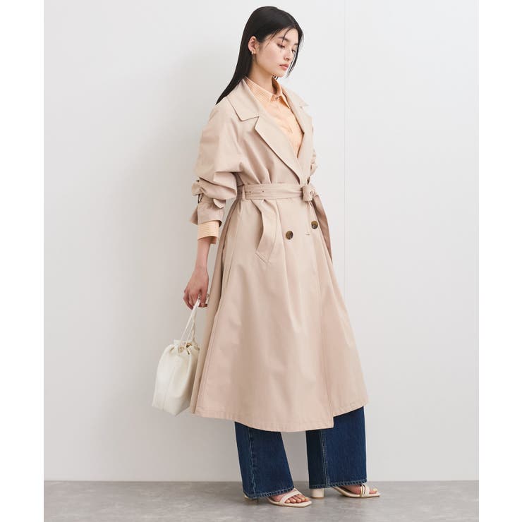 ベージュ | 【定番人気】【撥水/UVケア】後ろタックトレンチコート スプリングコート | VIS 