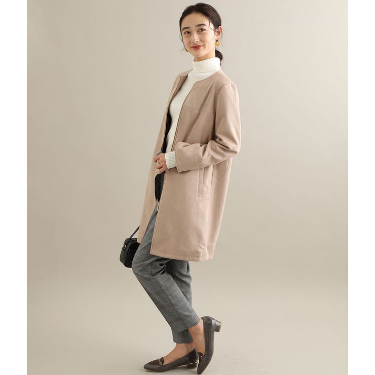 エコスエードクルーネックコート[品番：VISW0005626]｜VIS （ビス ）のレディースファッション通販｜SHOPLIST（ショップリスト）