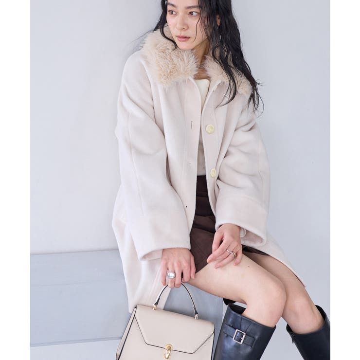 キナリ(16) | ファー付きAラインステンコート | VIS 