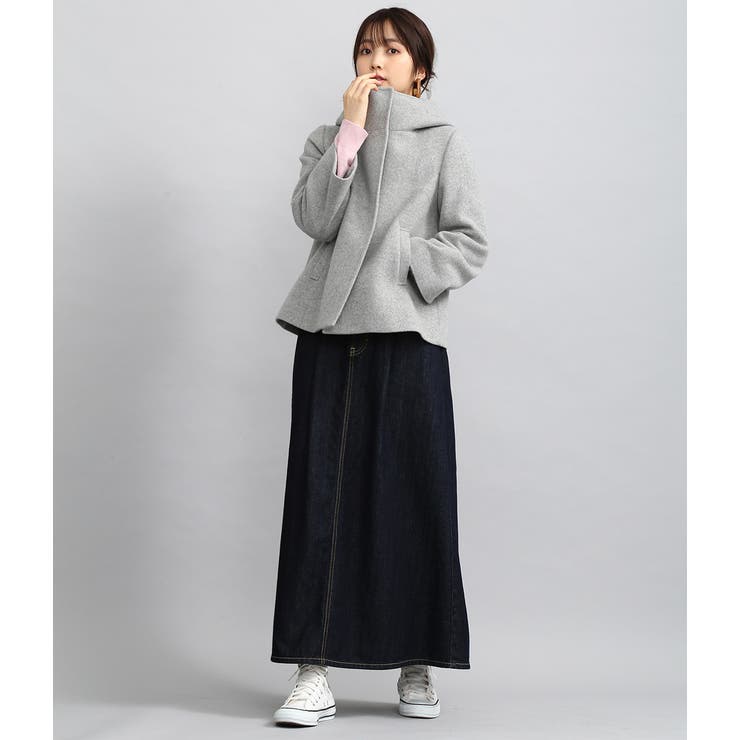 【WEB限定】二重織メルトンショートフードコート | VIS  | 詳細画像14 