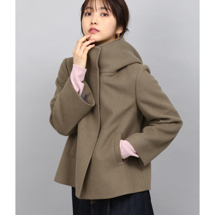 カーキ(36) | 【WEB限定】二重織メルトンショートフードコート | VIS 