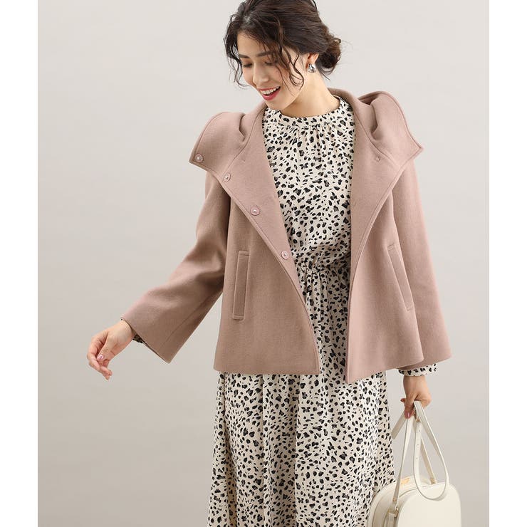 WEB限定】二重織りメルトンショートフードコート[品番：VISW0004800