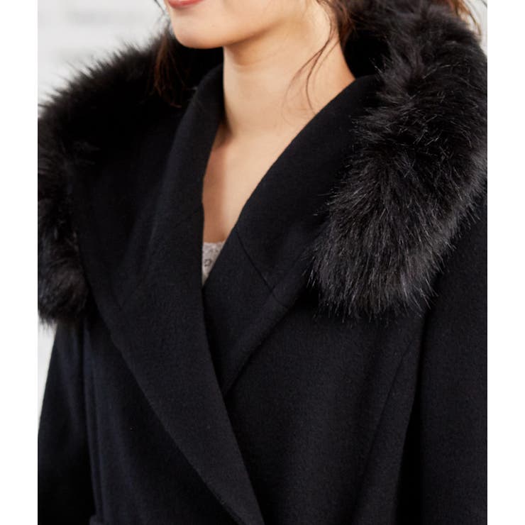 EMBA 黒ビーバーファーコート Best Quality 20251010 WEB限定】【素材を楽しむ尾州】ビーバーファー付フードコート[品番