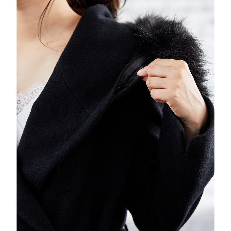 WEB限定】【素材を楽しむ尾州】ビーバーファー付フードコート[品番