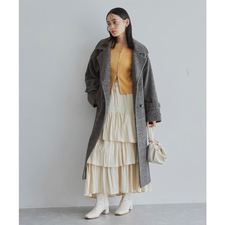 JAPAN FABRIC】尾州毛混シャギーロングコート【選べる着丈】【静電気防