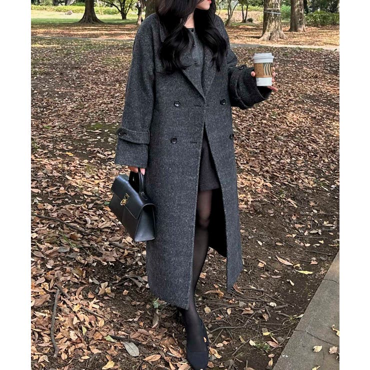 JAPAN FABRIC】尾州毛混シャギーロングコート【選べる着丈】【静電気防