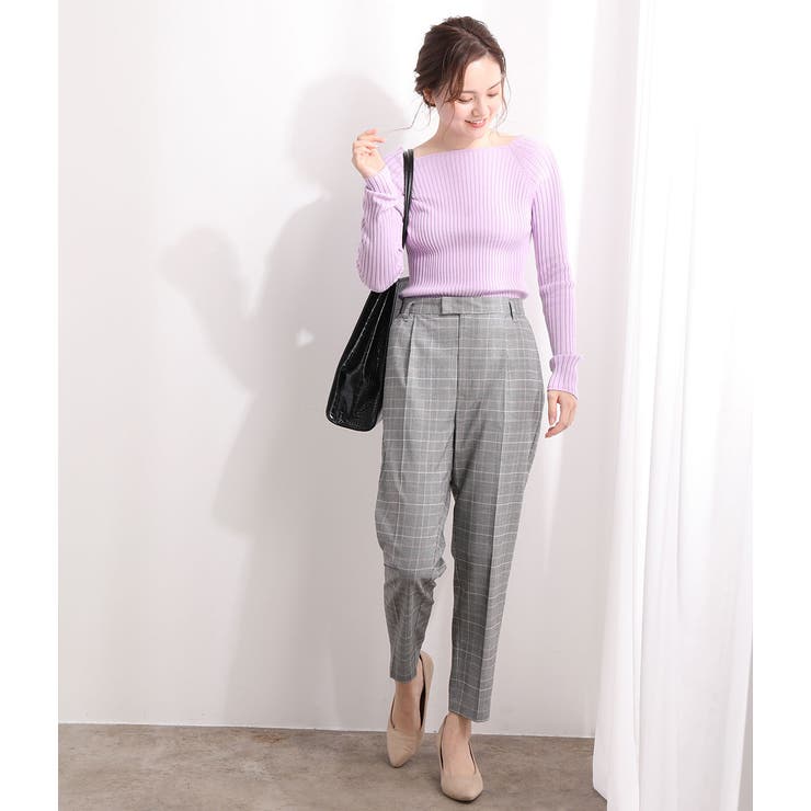 EASY CARE】グレンチェックテーパードパンツ[品番：VISW0006458]｜VIS
