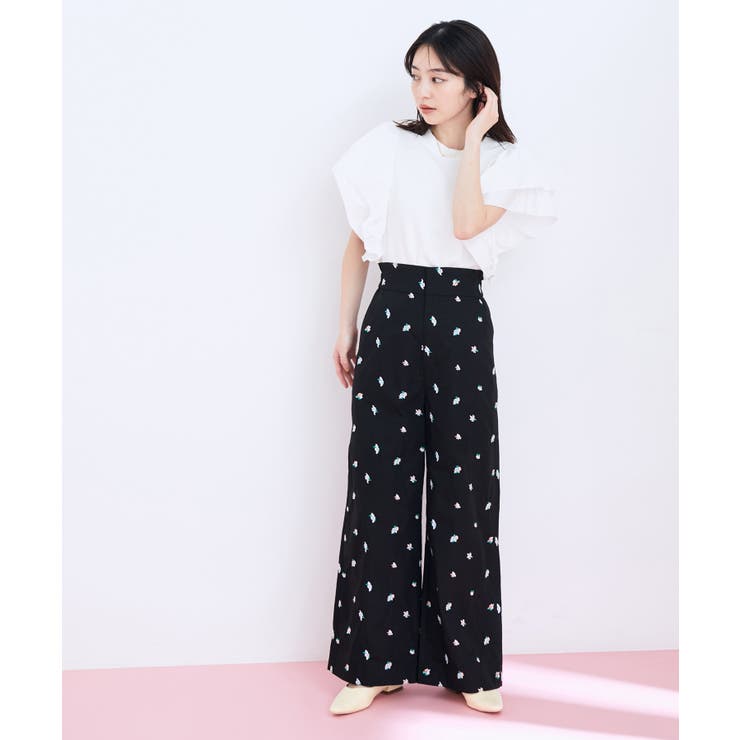 小花刺繍ワイドパンツ[品番：VISW0028984]｜VIS （ビス ）の