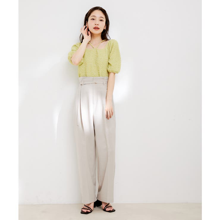 【接触冷感 洗える】美easy Dカンベルト付きワイドパンツ【セットアップ対応】 | VIS  | 詳細画像18 