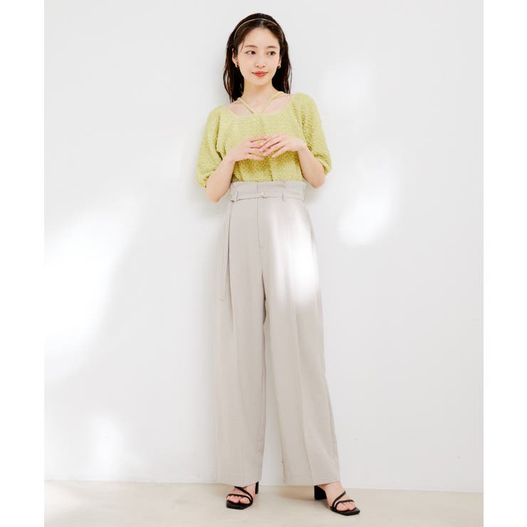 【接触冷感 洗える】美easy Dカンベルト付きワイドパンツ【セットアップ対応】 | VIS  | 詳細画像19 