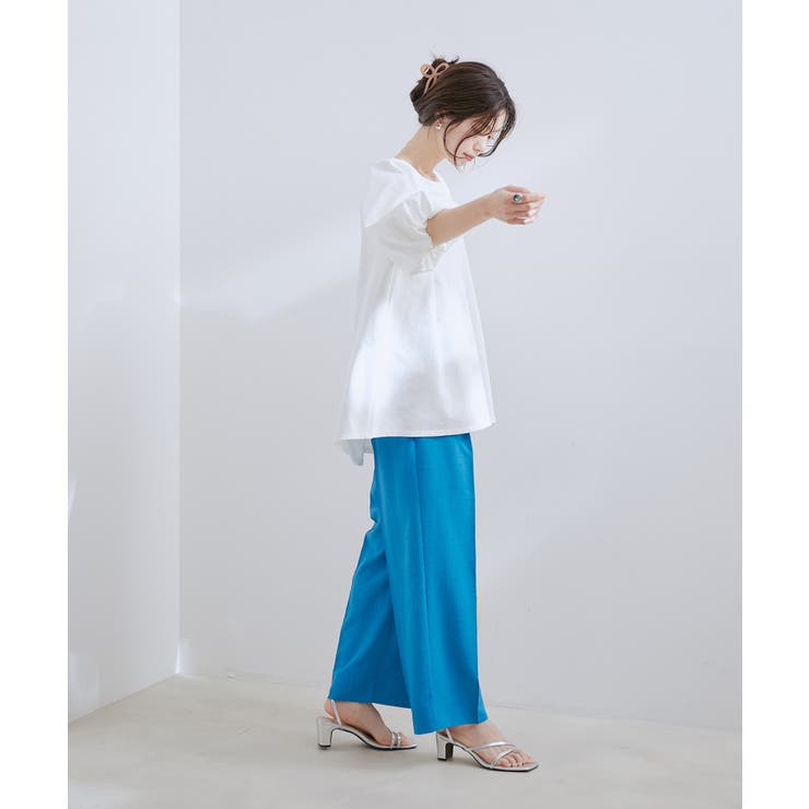 【接触冷感 洗える】美easy Dカンベルト付きワイドパンツ【セットアップ対応】 | VIS  | 詳細画像2 