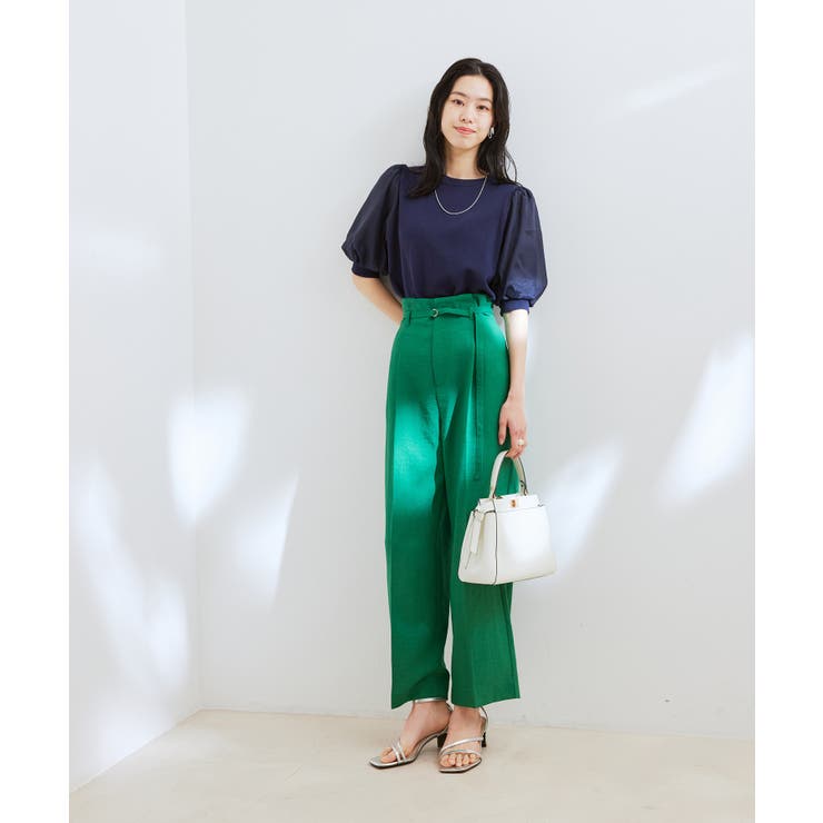 【接触冷感 洗える】美easy Dカンベルト付きワイドパンツ【セットアップ対応】 | VIS  | 詳細画像7 