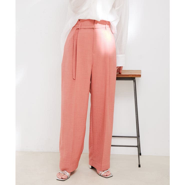 ピンク(63) | 【接触冷感 洗える】美easy Dカンベルト付きワイドパンツ【セットアップ対応】 | VIS 