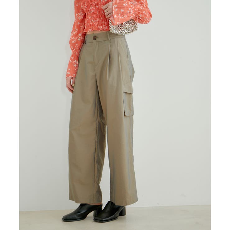 カーキ系(38) | 【セットアップ対応】タックギャザーワイドカーゴパンツ | VIS 