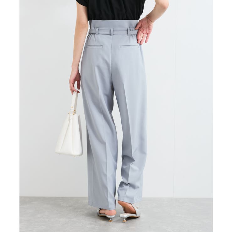 【新色追加】【防シワ/接触冷感】ベルトディテールタックワイドスラックスパンツ | VIS  | 詳細画像13 