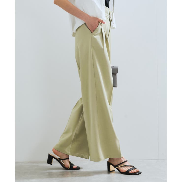 【新色追加】【防シワ/接触冷感】ベルトディテールタックワイドスラックスパンツ | VIS  | 詳細画像19 