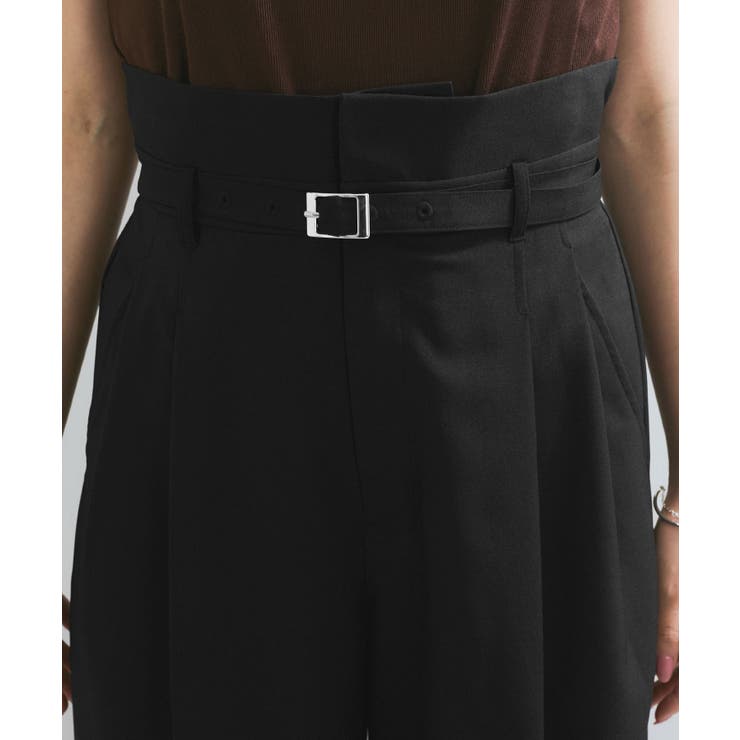 【新色追加】【防シワ/接触冷感】ベルトディテールタックワイドスラックスパンツ | VIS  | 詳細画像28 