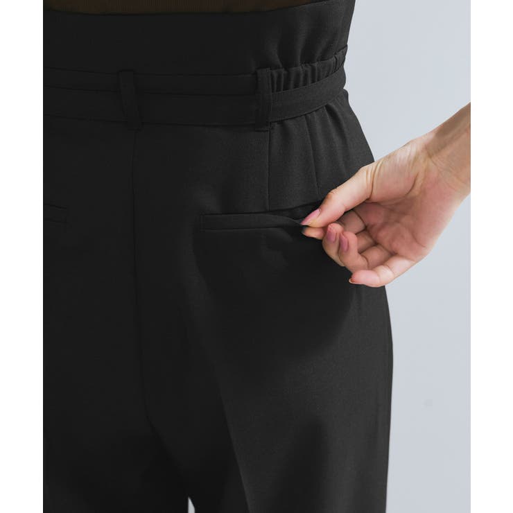 【新色追加】【防シワ/接触冷感】ベルトディテールタックワイドスラックスパンツ | VIS  | 詳細画像31 