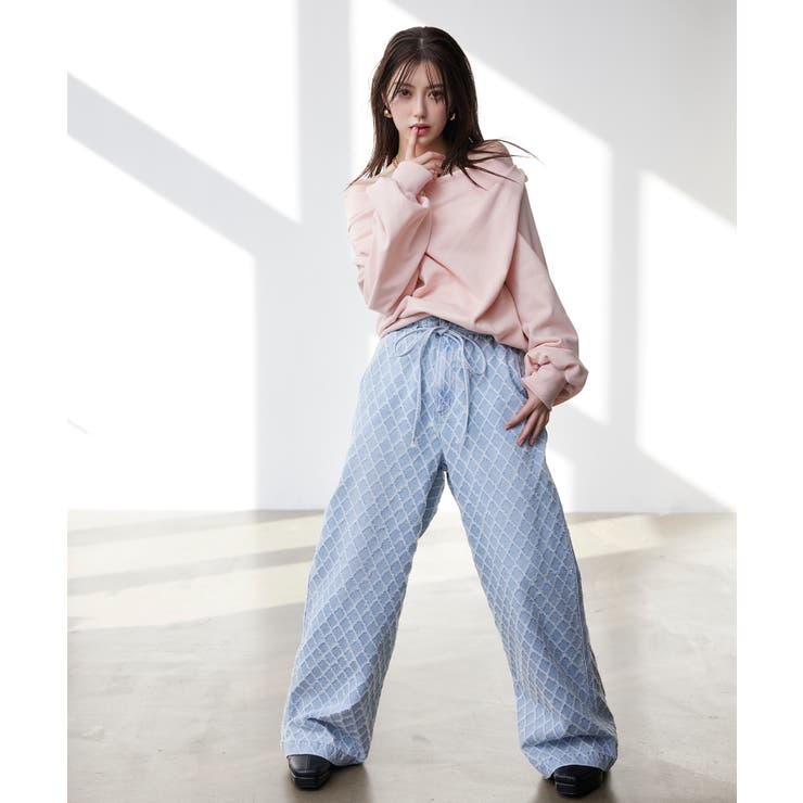 ベルト付きワイドシルエットデニムパンツ | VIS  | 詳細画像3 