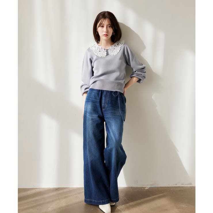 ベルト付きワイドシルエットデニムパンツ | VIS  | 詳細画像6 