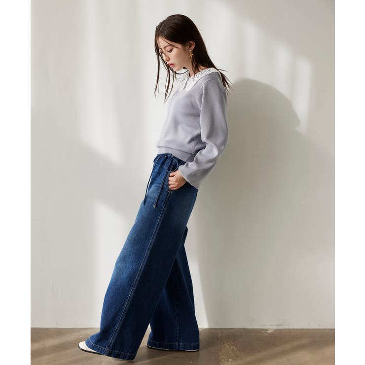 ベルト付きワイドシルエットデニムパンツ | VIS  | 詳細画像7 