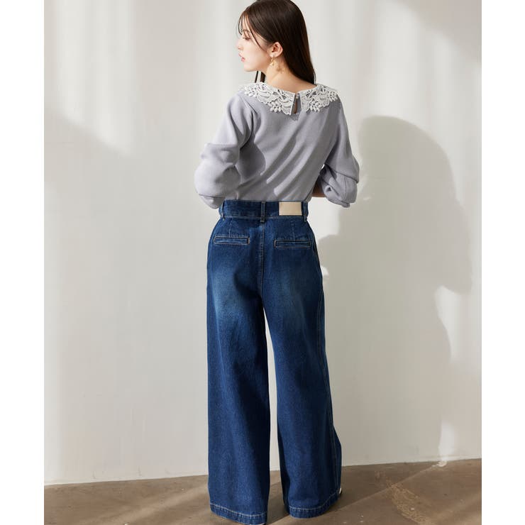 ベルト付きワイドシルエットデニムパンツ | VIS  | 詳細画像8 