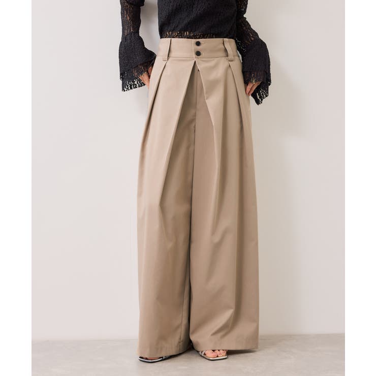 フロントタックデザインワイドパンツ | VIS  | 詳細画像1 