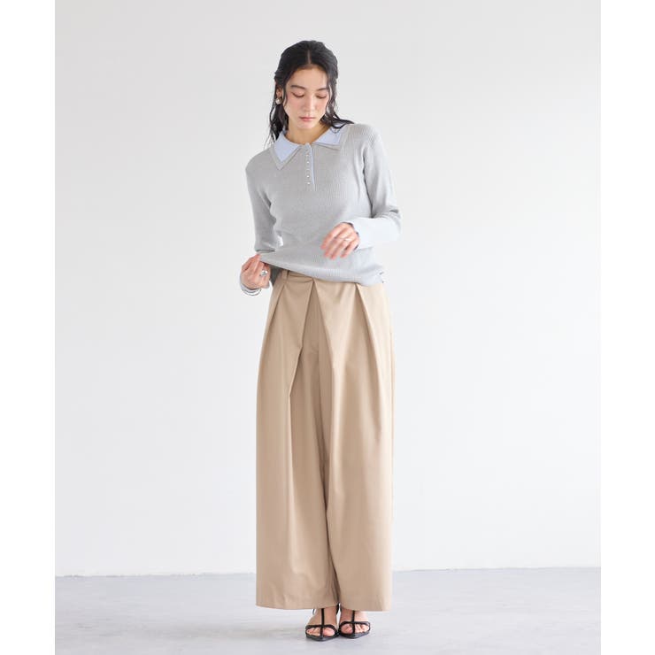 フロントタックデザインワイドパンツ | VIS  | 詳細画像2 