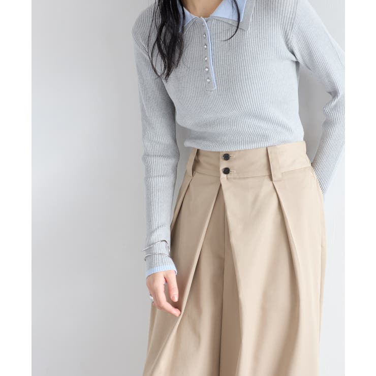 フロントタックデザインワイドパンツ | VIS  | 詳細画像7 